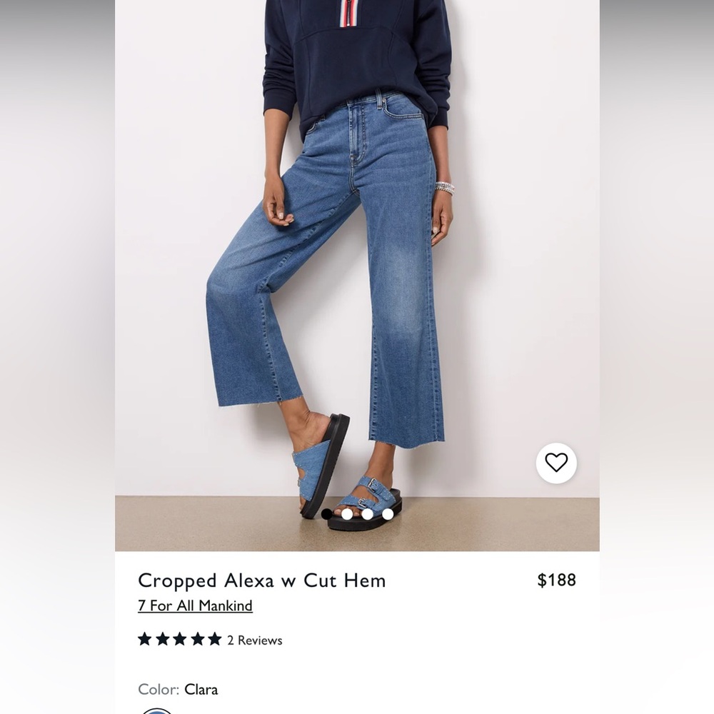Seven for all mankind cropped Alexa size 28 Clara color